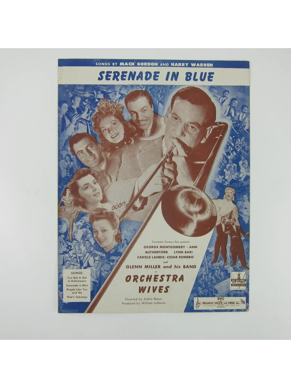 Sheet Music Serenade In Blue Orchestra Wives George Montgomery Vintage 1942